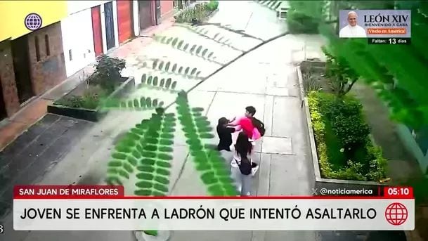 Joven se enfrenta a ladrón que intentó asaltarlo en SJM. Foto: América Noticias