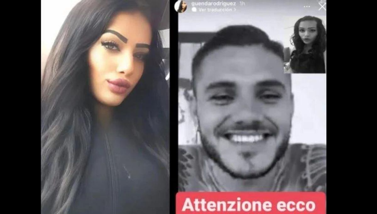 Mauro icardi sonríe con Guendalina en su última charla hace pocas horas (captura)