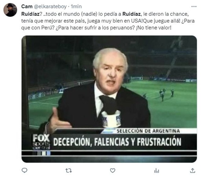 Raúl Ruidiaz fue el blanco de los memes de las redes sociales tras el término del Perú vs. Brasil