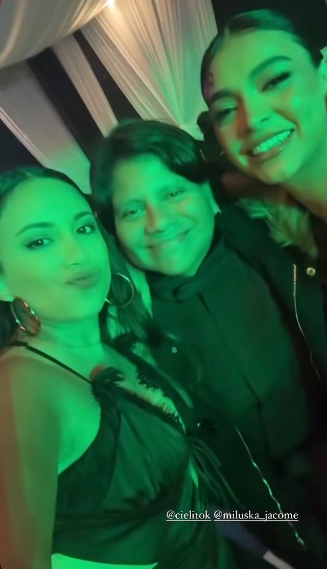 Gina Yangali, Miluska Jácome y Cielo Torres en la boda de Melissa Paredes y Anthony Aranda.