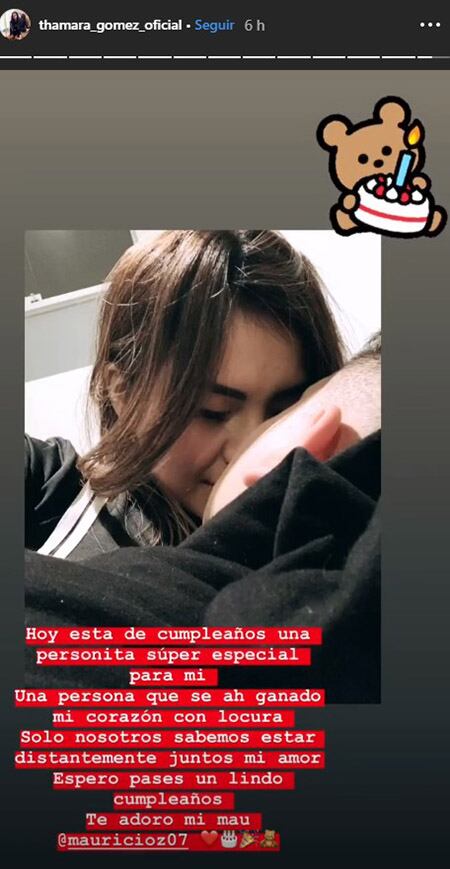 Thamara Gómez y el día que publicó romántica imagen junto a Mauricio Aliaga de Cantolao. (Foto: Captura Instagram)