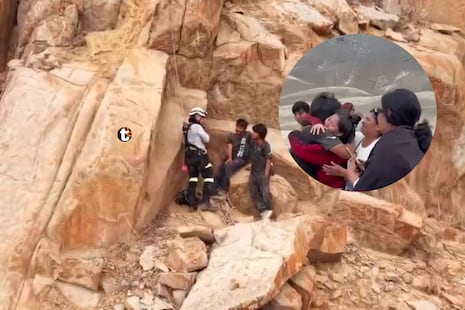 ¡Horas de desesperación en Trujillo! Rescatan finalmente a cuatro jóvenes atrapados en el peligroso cerro...