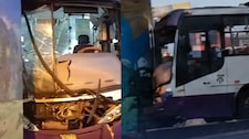 Bus del Corredor Morado se estrella contra muro de la Estación Bayóvar en San Juan de Lurigancho | VIDEO