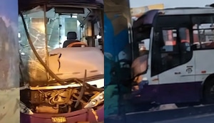 Bus del Corredor Morado se estrella contra muro de la Estación Bayóvar en San Juan de Lurigancho | VIDEO