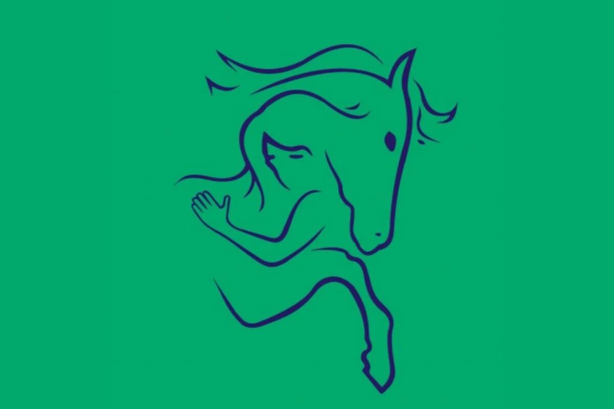 En esta imagen, cuyo fondo es de color verde, se aprecia el dibujo de un caballo y el de una mujer. (Foto: MDZ Online)