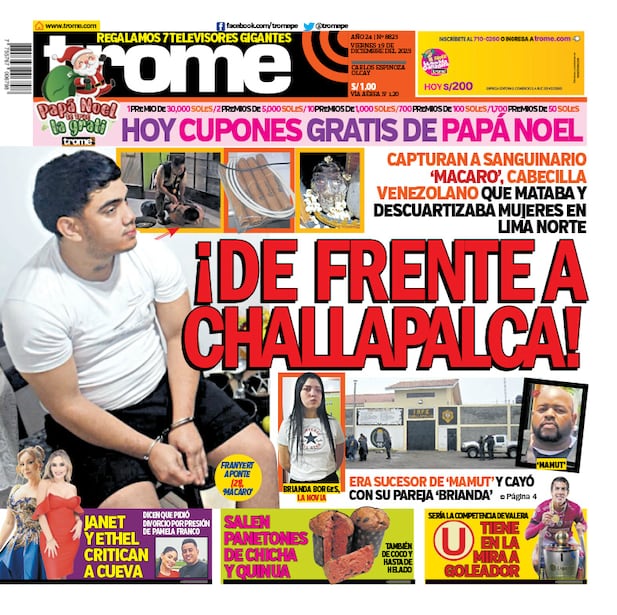 Portada Trome viernes 19 de diciembre de 2025