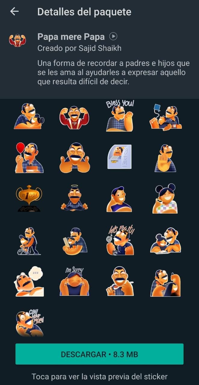 Lista de stickers por el Día del Padre (Foto: Mag / WhatsApp)