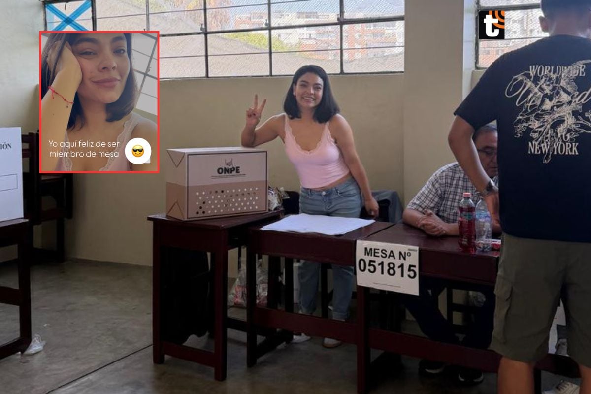 Cielo Torres como miembro de mesa en el colegio Divina Providencia.