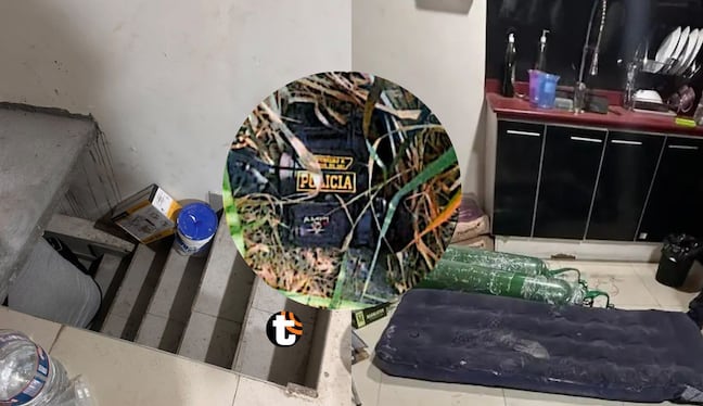 Habitación subterránea y uniformes policiales de secuestradores en Trujillo