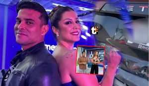 Karla Tarazona y Christian Domínguez sufren accidente vehicular antes de llegar al canal: “Nos chocaron”