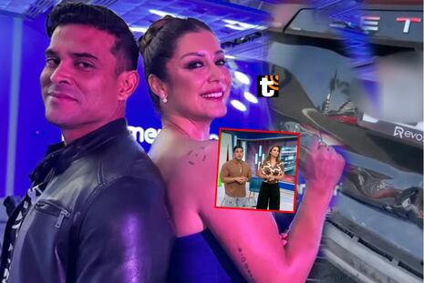 Karla Tarazona y Christian Domínguez sufren accidente vehicular antes de llegar al canal: “Nos chocaron”