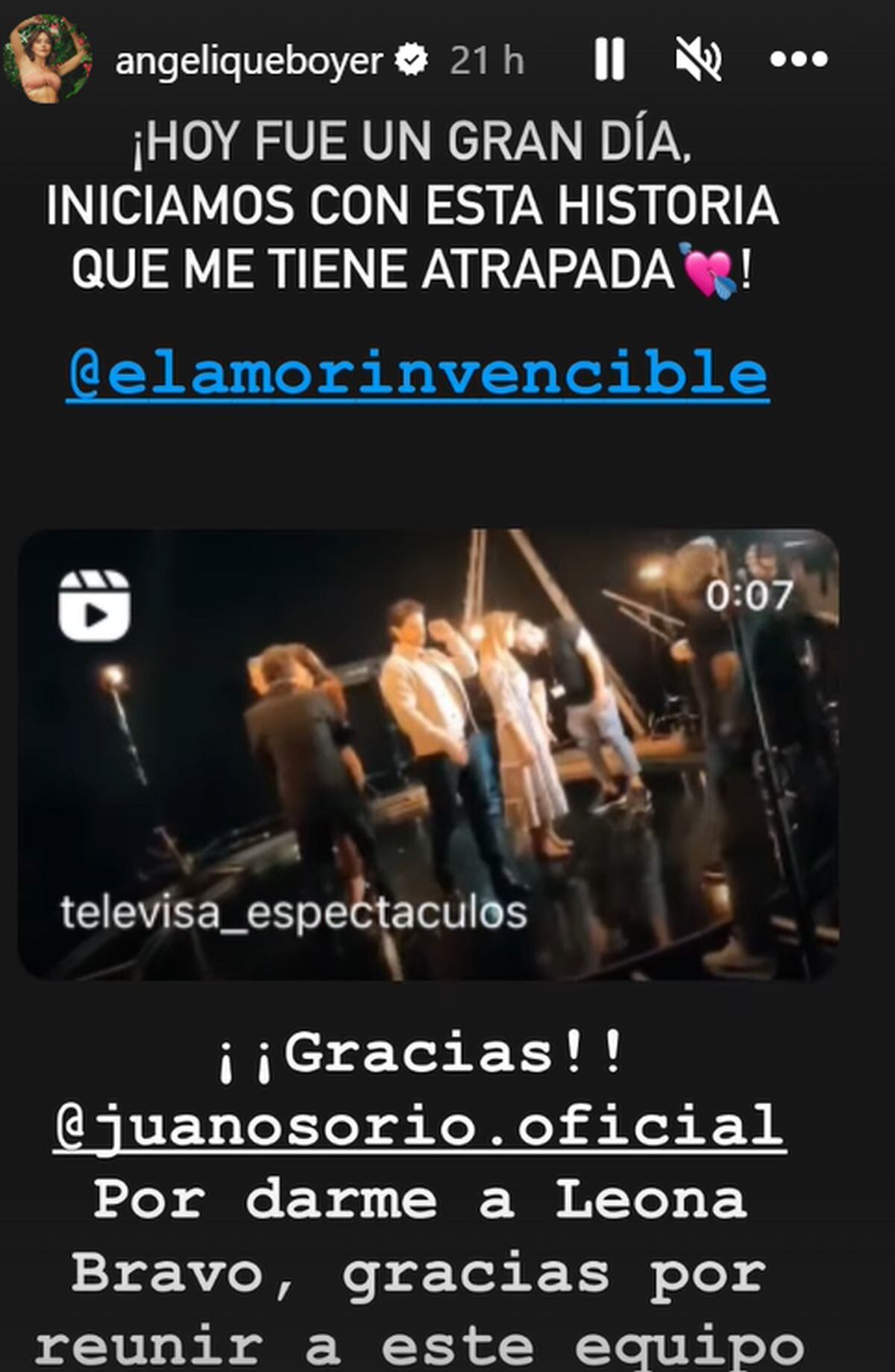 Angelique Boyer sube las primeras imágenes en la telenovela "El amor invencible" (Foto:Daniel Elbittar/Instagram)