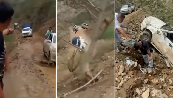 La Libertad: vehículo sufre accidente al intentar cruzar vía llena de lodo