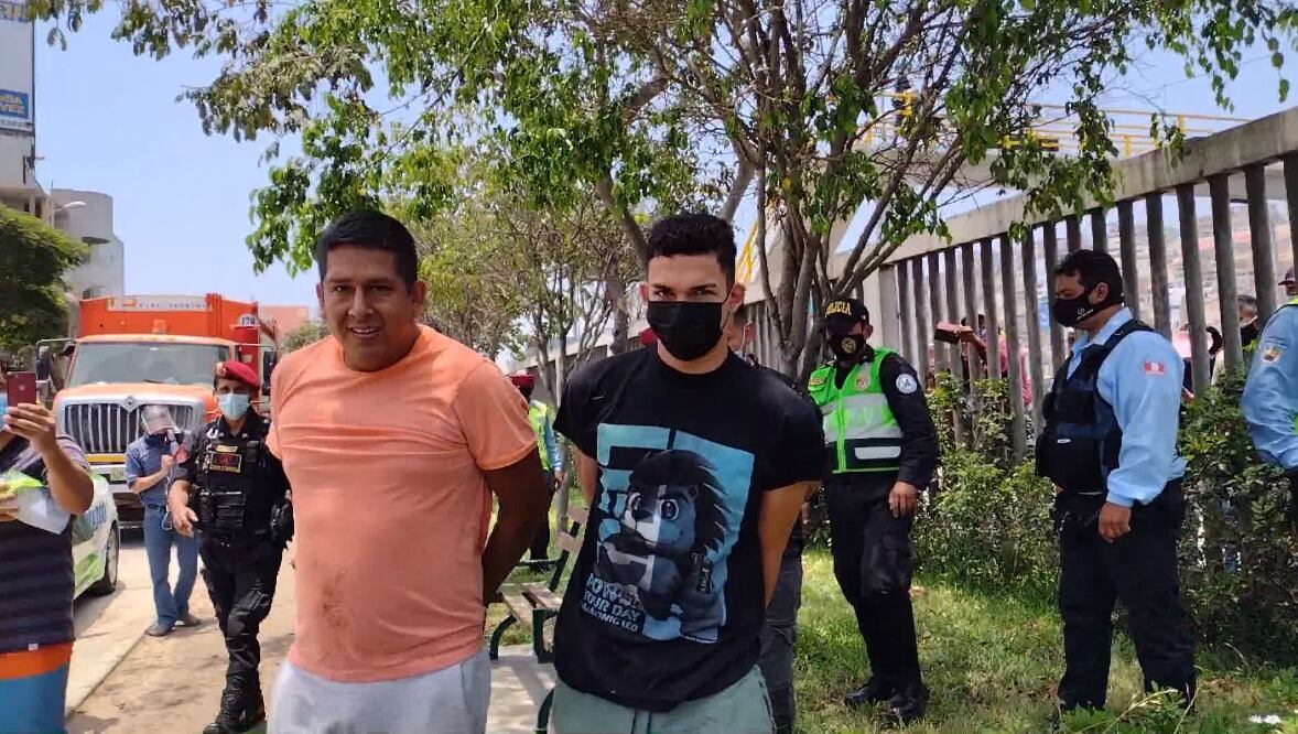 Sospechosos fueron intervenidas por la Policía tras persecución, en Surco. | Foto: Municipalidad de Surco
