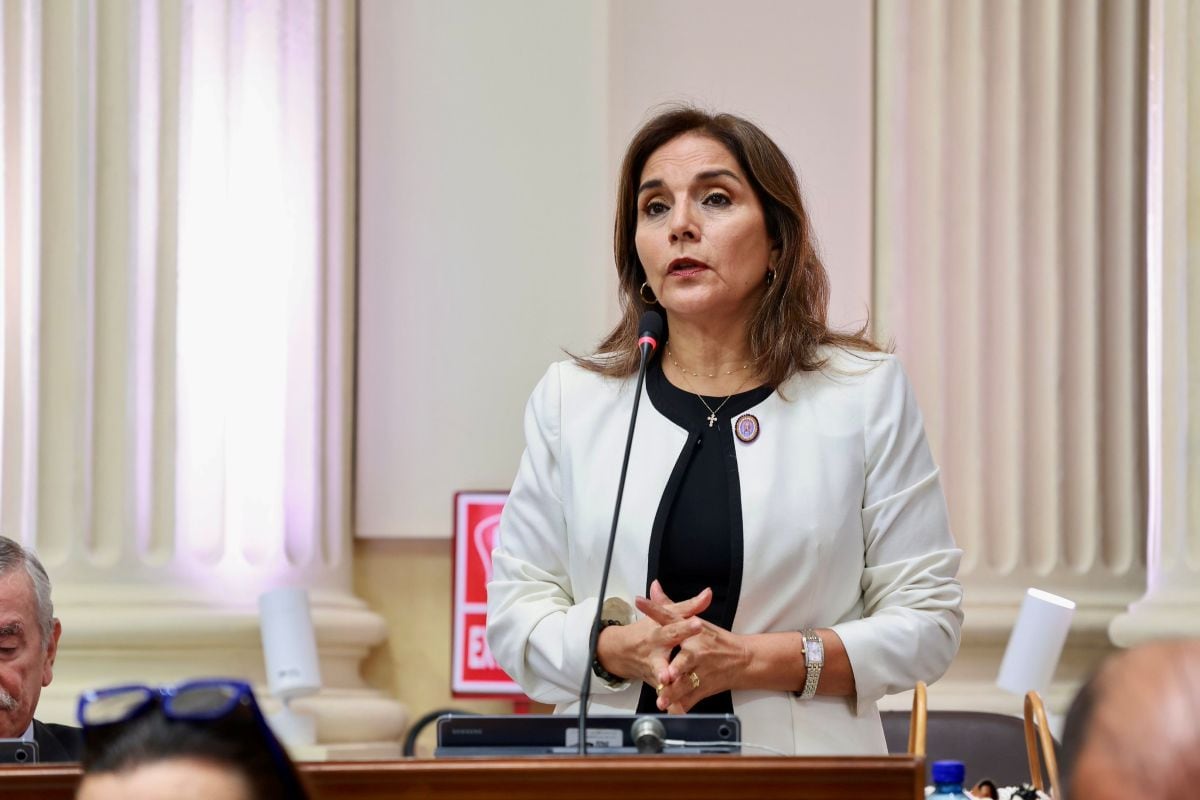 Patricia Juárez, senadora de Fuerza Popular, durante su intervención en el Pleno del Senado. Foto: Congreso.