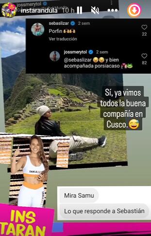 Jossmery Toledo y su comentario por su viaje a Cusco. Foto: Captura Instarándula.