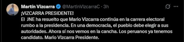 Martín Vizcarra se pronunció sobre decisión del Jurado Nacional de Elecciones. (X)