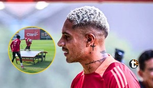 Paolo Guerrero perdió en el ‘Fútbol mesa’ con Carlos Cáceda y tuvo esta reacción