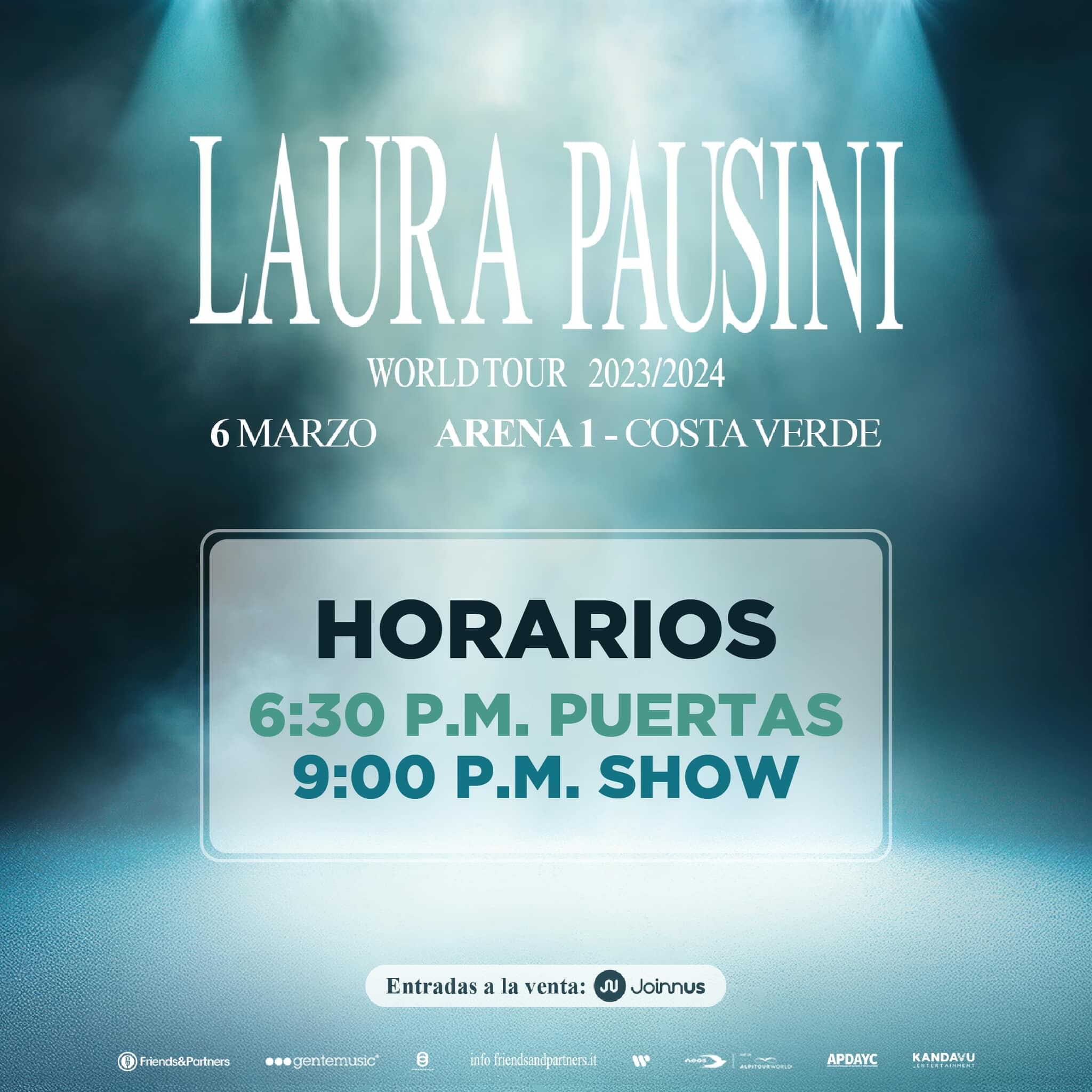 Horarios para el concierto de Laura Pausini en Lima 2024