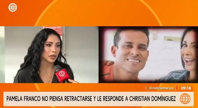 Pamela Franco habla para las cámaras de 'América Espectáculos'.