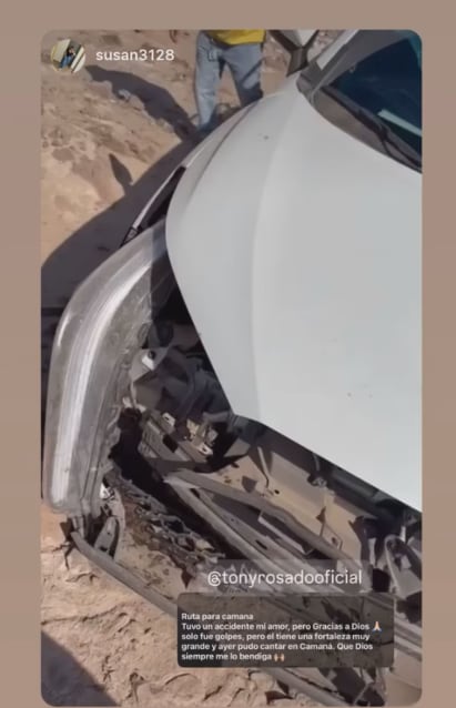 Así quedó el auto con el que se trasladaba Tony Rosado rumbo a Camaná.