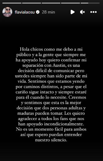 Comunicado de Flavia Laos