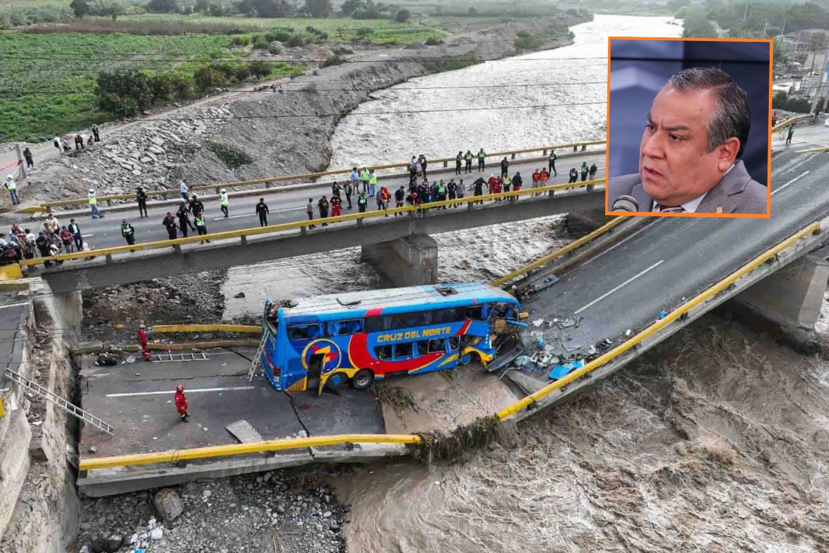 Gustavon Adrianzén afirmó que responsables de la caída del puente de Chancay serán sancionados. (GEC/ PCM)