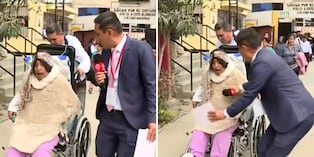 ¡Susto en jornada electoral! Adulta mayor en silla de ruedas casi sufre accidente al acudir a votar