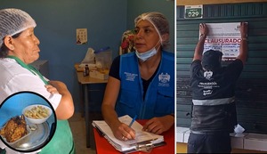 Cucarachas huyen de puestos de mercado durante inspección de Fiscalización de Pueblo Libre