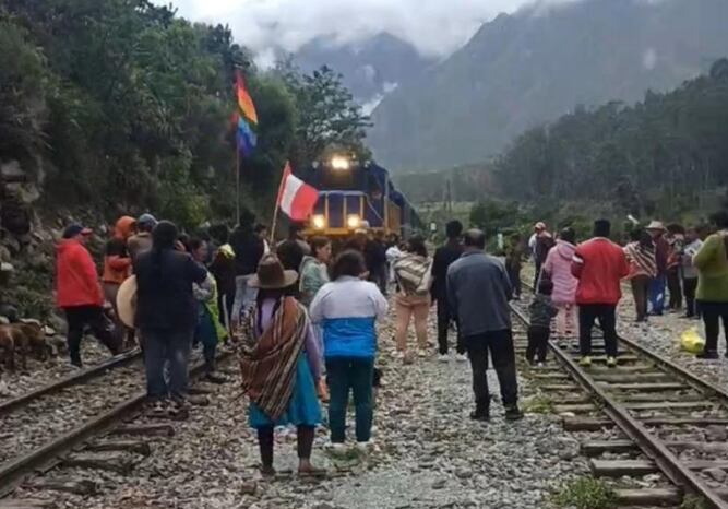 Protestas en Machupicchu pueblo iniciaron la mañana de este 25 de enero. (Foto: captura/Cusco en Portada)