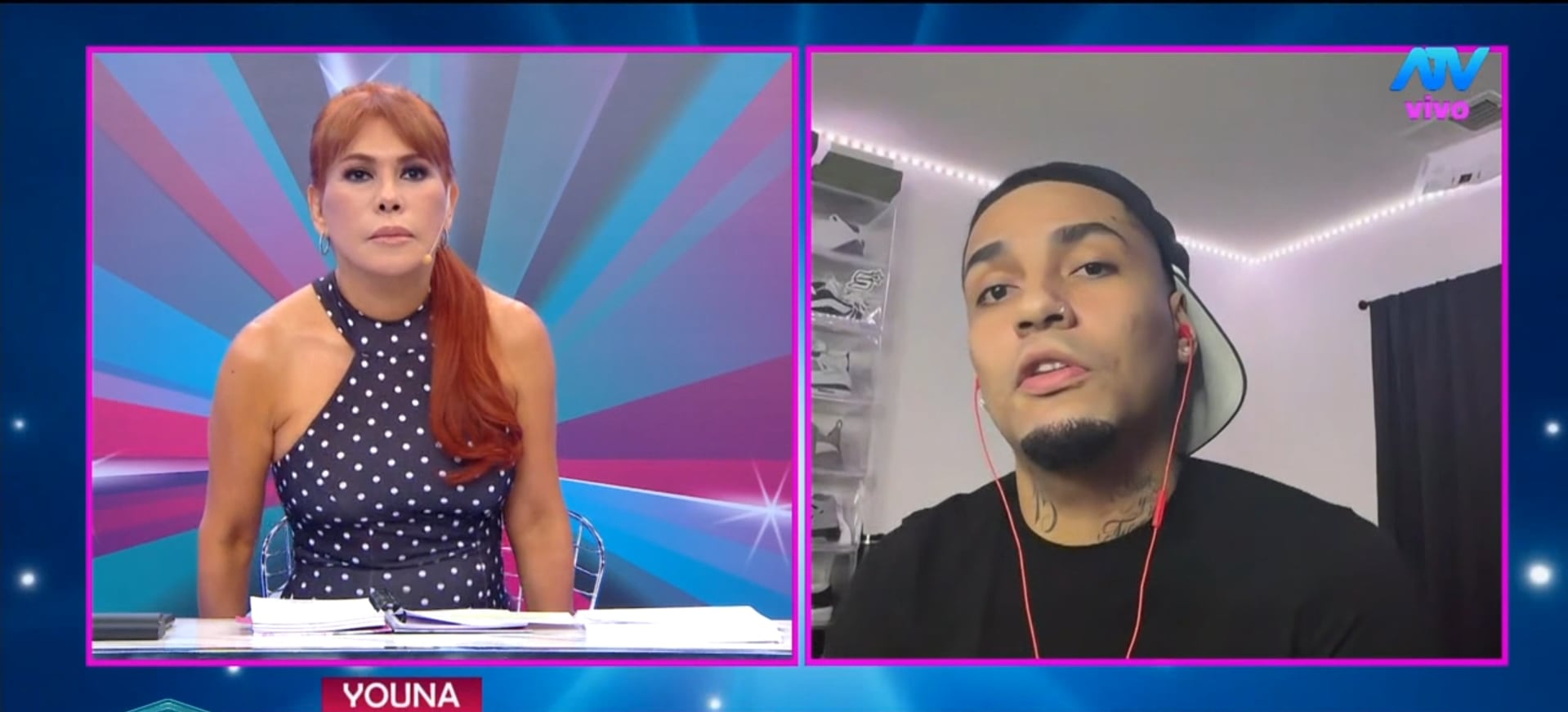 Barbero se enlaza en vivo con Magaly Medina. (ATV)