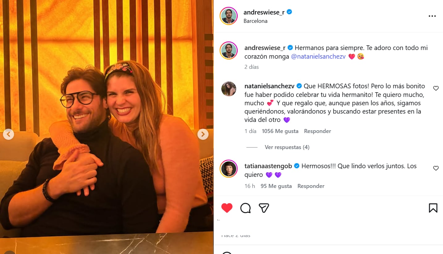 Andrés Wiese y Natalie Sánchez, exactores de AFHS, se reencuentran.