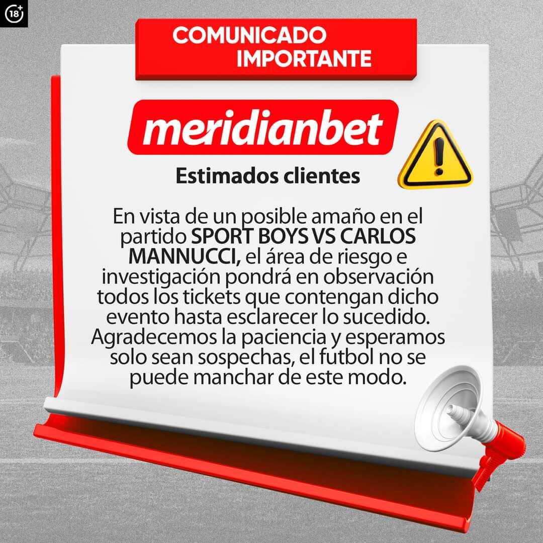 Comunicado de Meridianbet