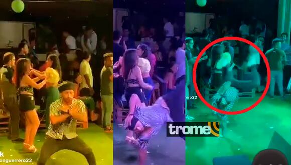 Zumba patea a una mujer mientras bailaba su coreografía en una discoteca