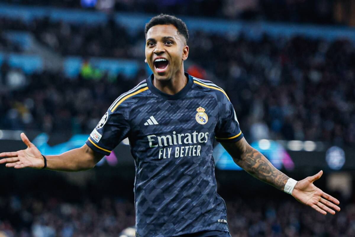 Rodrygo anotó el 1-0 en el Manchester City vs Real Madrid por cuartos de Champions League. Foto: Real Madrid