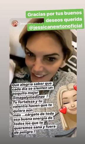 Jessica Newton mandó mensaje de apoyo a Magaly Medina. (Instagram)