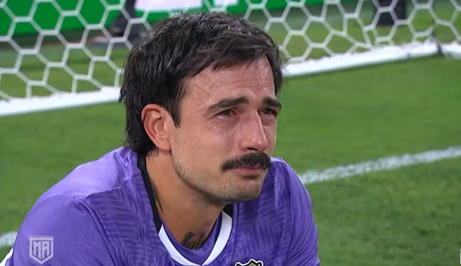 Golero Guillermo Viscarra, muy afectado tras la eliminación de Bolivia en el Repechaje. (Captura TV)