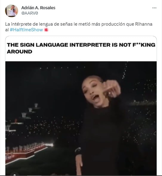 Rihanna en el Super Bowl 2023: Intérprete de lengua de señas se roba el show con efusivo baile. (Foto: Twitter).