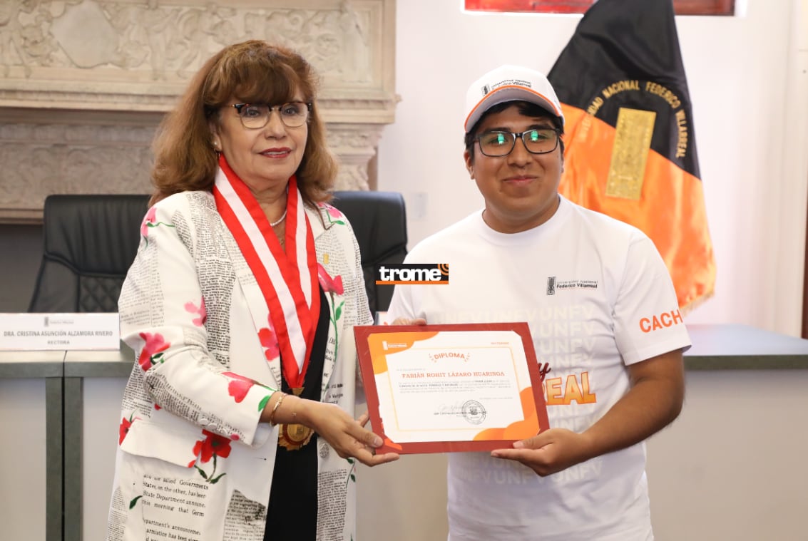 "Si es tu vocación, persiste y lo lograrás", aconseja Fabián Lázaro, primer puesto cómputo general en admisión 2025 UNFV. (Entrevista: Isabel Medina / Trome / Foto: UNFV).
