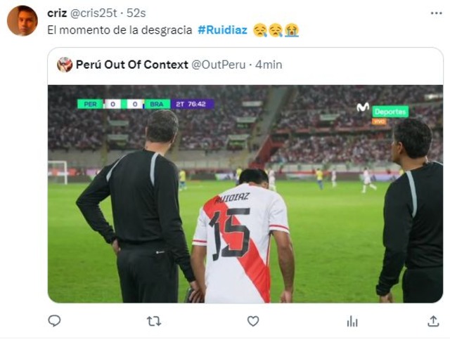 Raúl Ruidiaz fue el blanco de los memes de las redes sociales tras el término del Perú vs. Brasil