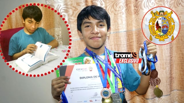 Guillermo Romero, escolar de 15 años, logró el primer puesto de admisión a la carrera de Ingeniería de Inteligencia Artificial en San Marcos. (Entrevista y foto composición: Isabel Medina / Trome).