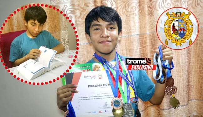Guillermo Romero, escolar de 15 años, logró el primer puesto de admisión a la carrera de Ingeniería de Inteligencia Artificial en San Marcos. (Entrevista y foto composición: Isabel Medina / Trome).