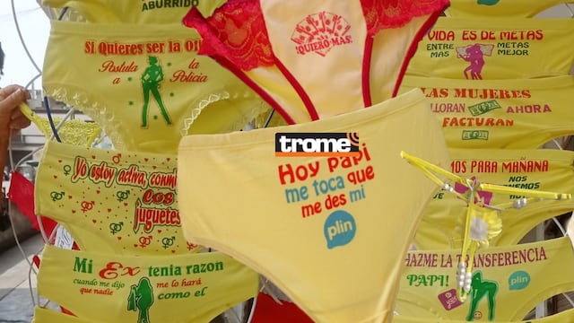 Empezó la oferta de calzones amarillos con ocurrentes frases para recibir el 2024. (Entrevista: Isabel Medina / Foto: Alan Ramíez / Anthony Niño de Guzmán /Trome).