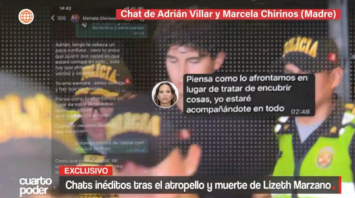 Revelan conversación entre Adrián Villar y su madre Marcela Chirinos tras atropello a Lizeth Marzano.