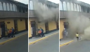 Milagro en Trujillo: familia ilesa tras desprendimiento de cornisa