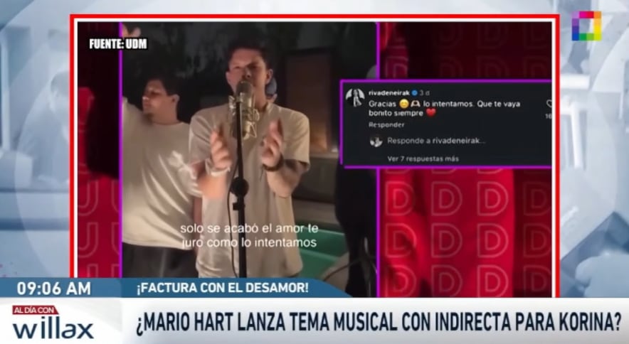 Korina Rivadeneira reaccionó a Mario Hart y luego borró su comentario.
