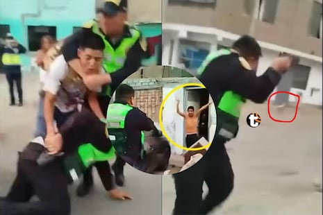 ¡Atacan a policía en intervención! Familiares de agresor intentaron quitar arma de agente y le lanzaron p...