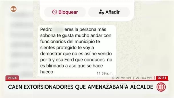 Extorsionaban a alcalde de Ayabaca y a contratistas de obra en Piura. Foto: América Noticias