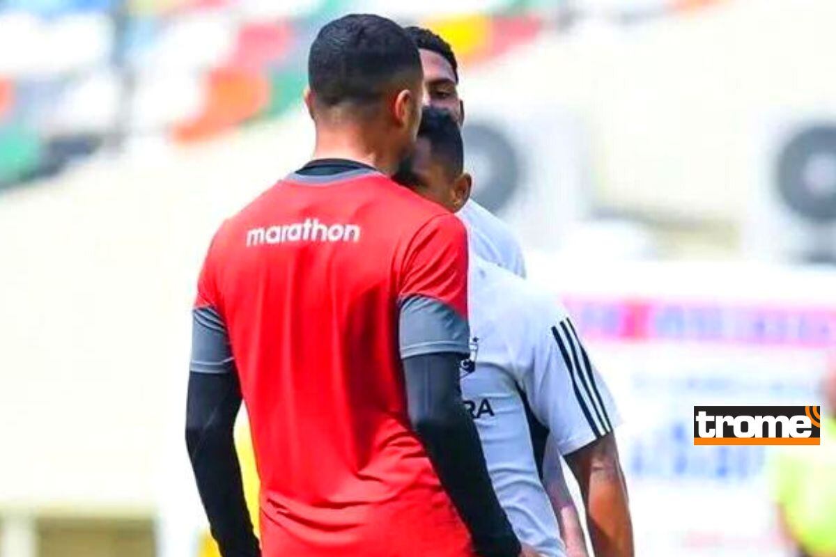 Yoshimar Yotún en el momento de reclamar jugada a Ureña (Foto: A. Melgarejo)