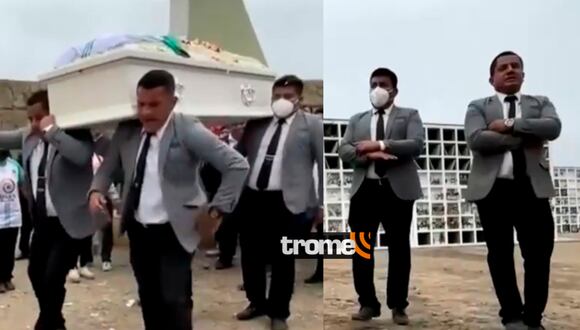 Cargadores fúnebres que bailan en entierros